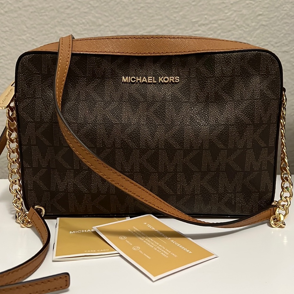 Michael Kors Brown Jet Set Large Crossbody